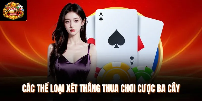 Các thể loại xét thắng thua chơi cược Ba cây 