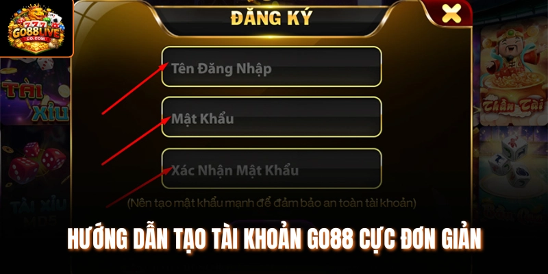 Hướng dẫn tạo tài khoản Go88 cực đơn giản